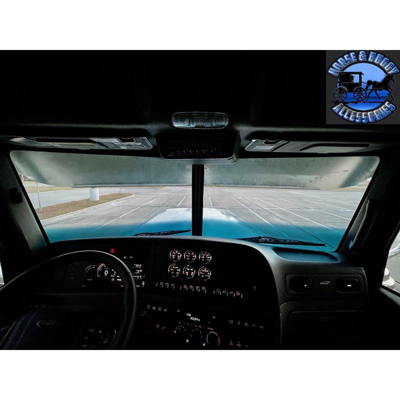 ROLLIN LOW PETERBILT 11'' X 7.5'' FLAT BOTTOM VISOR V. TOP #1034 PETERBILT VISOR Dark Gray