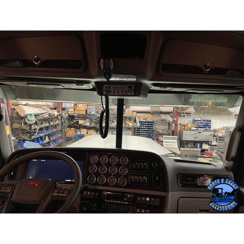 ROLLIN LOW PETERBILT (7" X 5") FORWARD BOW TIE, STRAIGHT ON BOTTOM VISOR #1031 PETERBILT VISOR Black