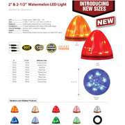 2" watermelon grommet mount dual function watermelon sealed led 2" amber/amber,2" amber/clear,2" red/red,2" red/clear,2" BLUE/BLUE,2" BLUE/CLEAR,2" GREEN/GREEN,2" GREEN/CLEAR,2" WHITE/CLEAR Dark Slate Gray