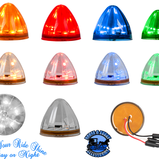 Dual Function 9 LED Mini Bullet Lights in Red or Amber