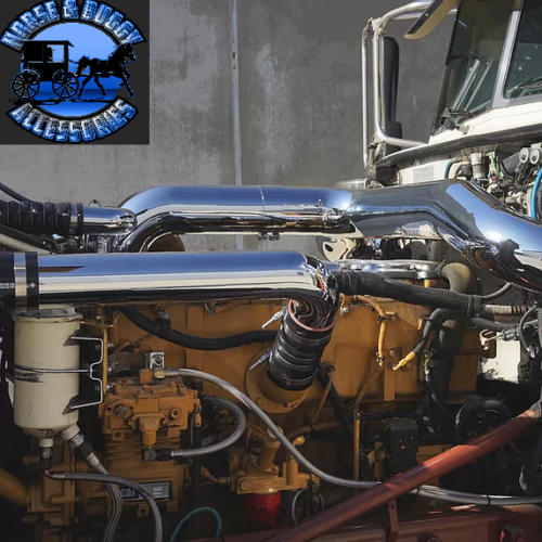 aik-379-c15 Dynaflex Peterbilt 379 Chrome cold Air Intake Kit cat c15 PETERBILT Dark Slate Gray